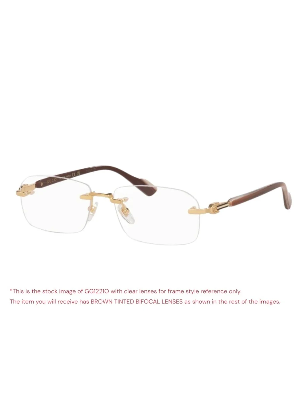 Authentic Gucci GG1221O Men's Rimless Sunglasses 56-16-140